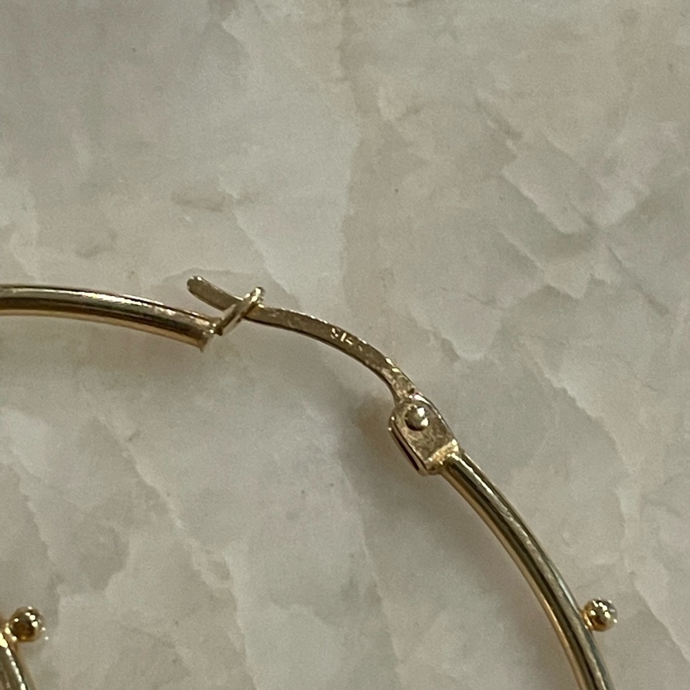 Pair of 14k Gold Hoop Earrings -Saks - Picture 4 of 12